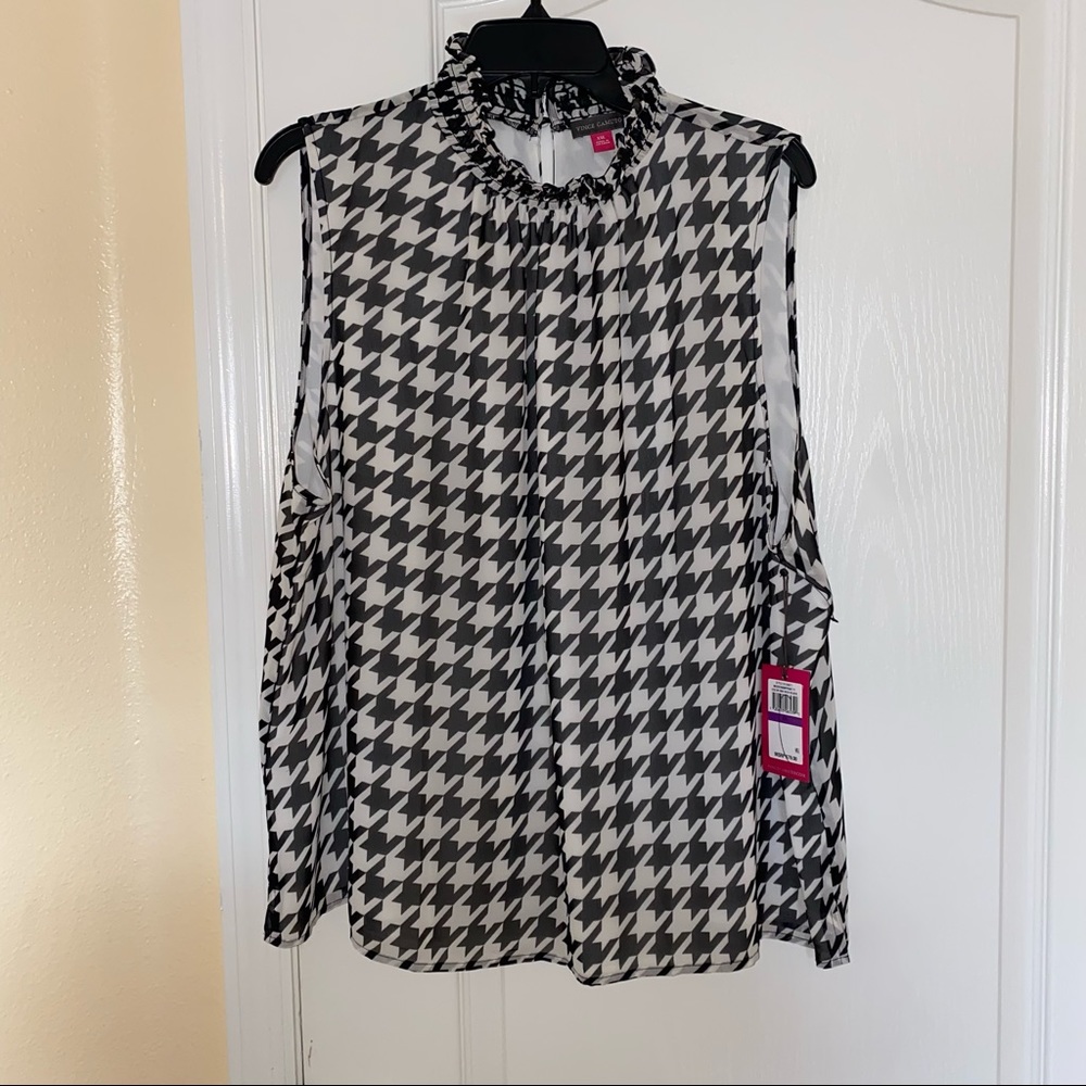 Vince Camuto Houndstooth Sleeveless Blouse